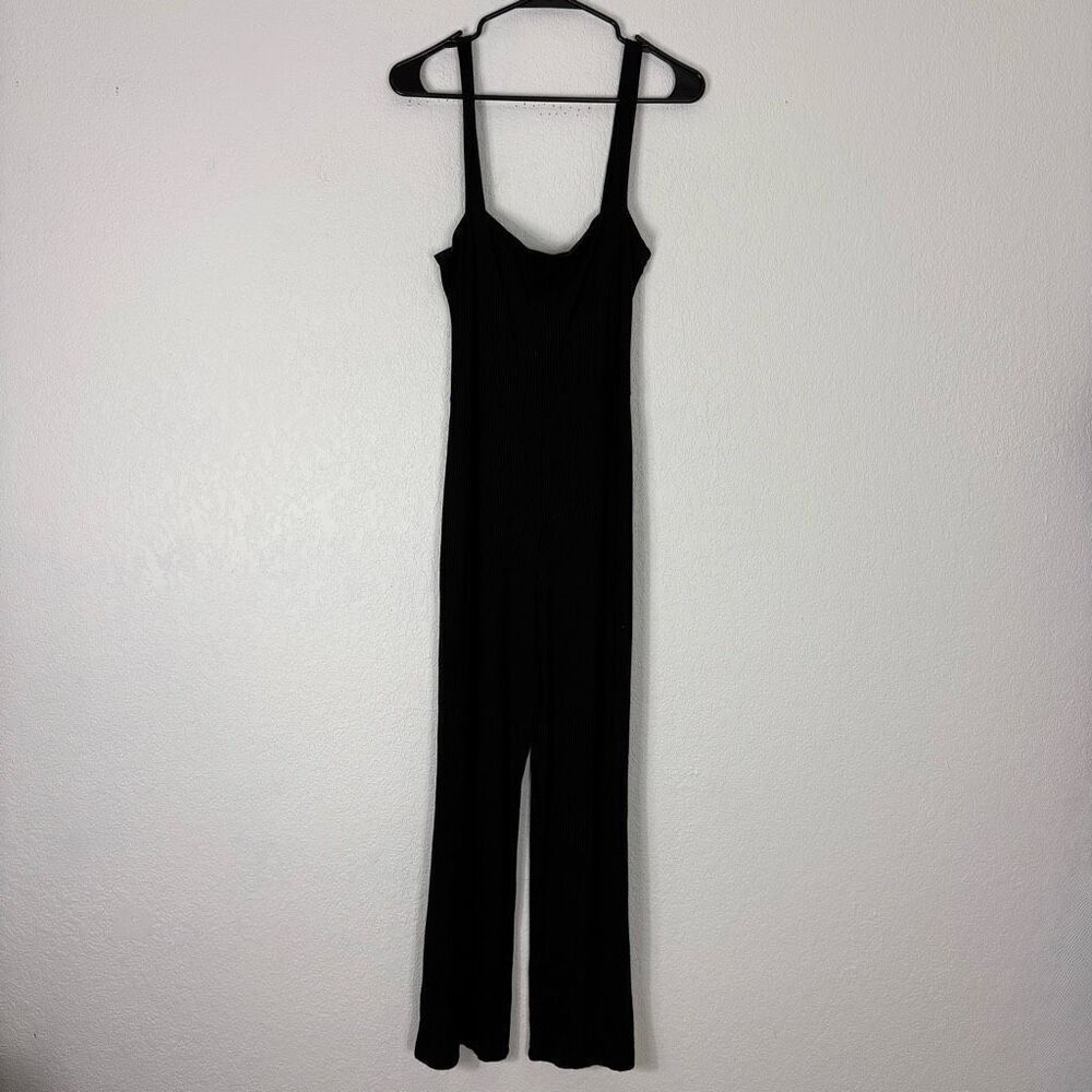 Reformation Jeans Women's Black Ribbed Tank Top Pants Jumpsuit Size Medium